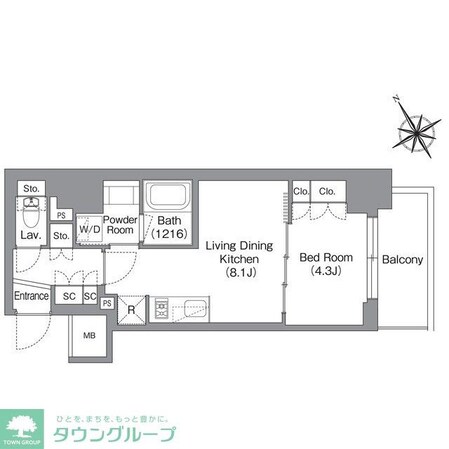 バウスフラッツ蔵前の物件間取画像